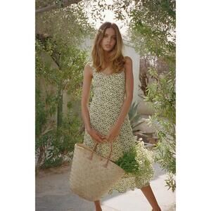 Lulus Darling Daisies Green Floral Print Midi Dress - Size XS